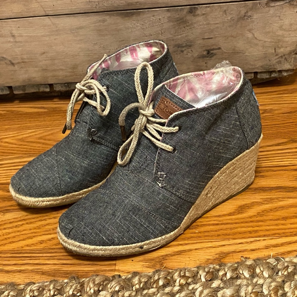 TOMS - Wedges - Blue WOMENS - Size 8